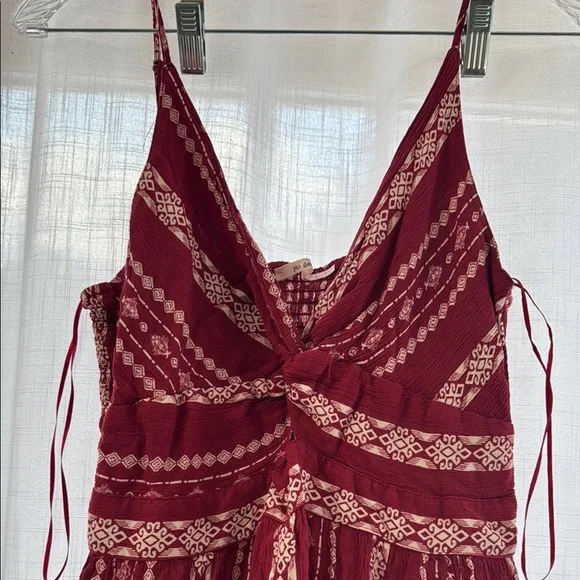 Red Tiered Midi Sundress - Picture 5 of 8